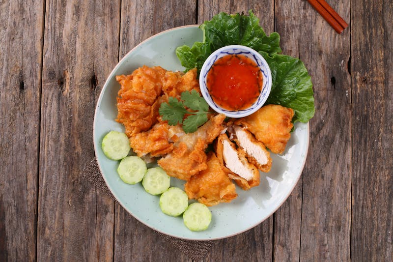 Sweet Chili boneless wings with vibrant chili glaze